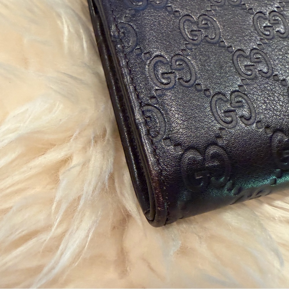 Gucci Imprint Zipper Long Wallet GG Monogram‎ Brown Gucci Wallet - Picture 3 of 9